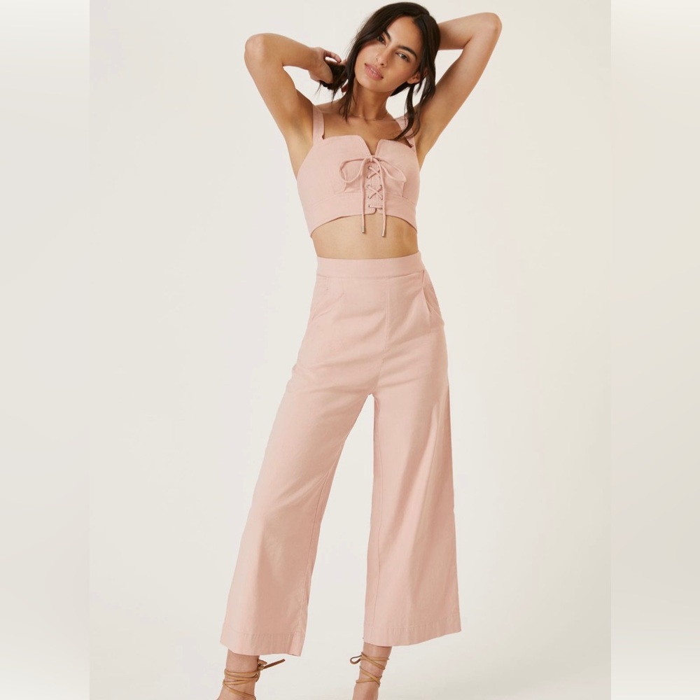 Anthropologie Pink Wide-Leg Pants and Top! Set